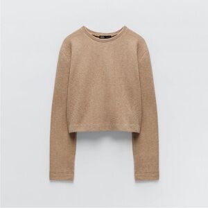 Zara Tan Cropped Sweater